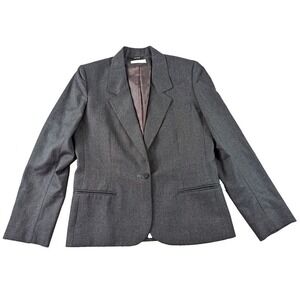 Morton Bernard Blazer Jacket Womens Size 6 Wool Grey Work Professional Pockets